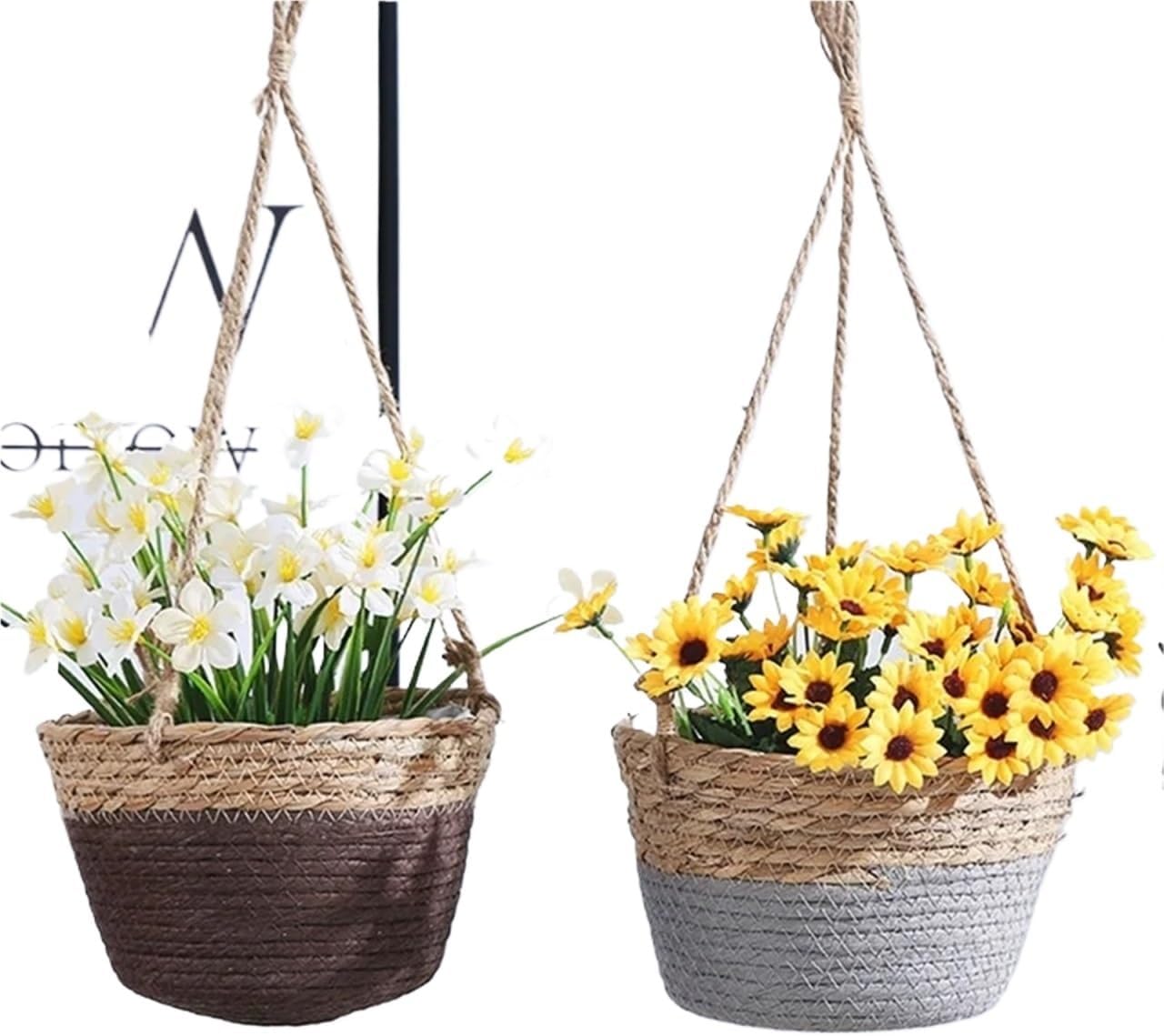 Woven Jute Rope Hanging Planter Basket