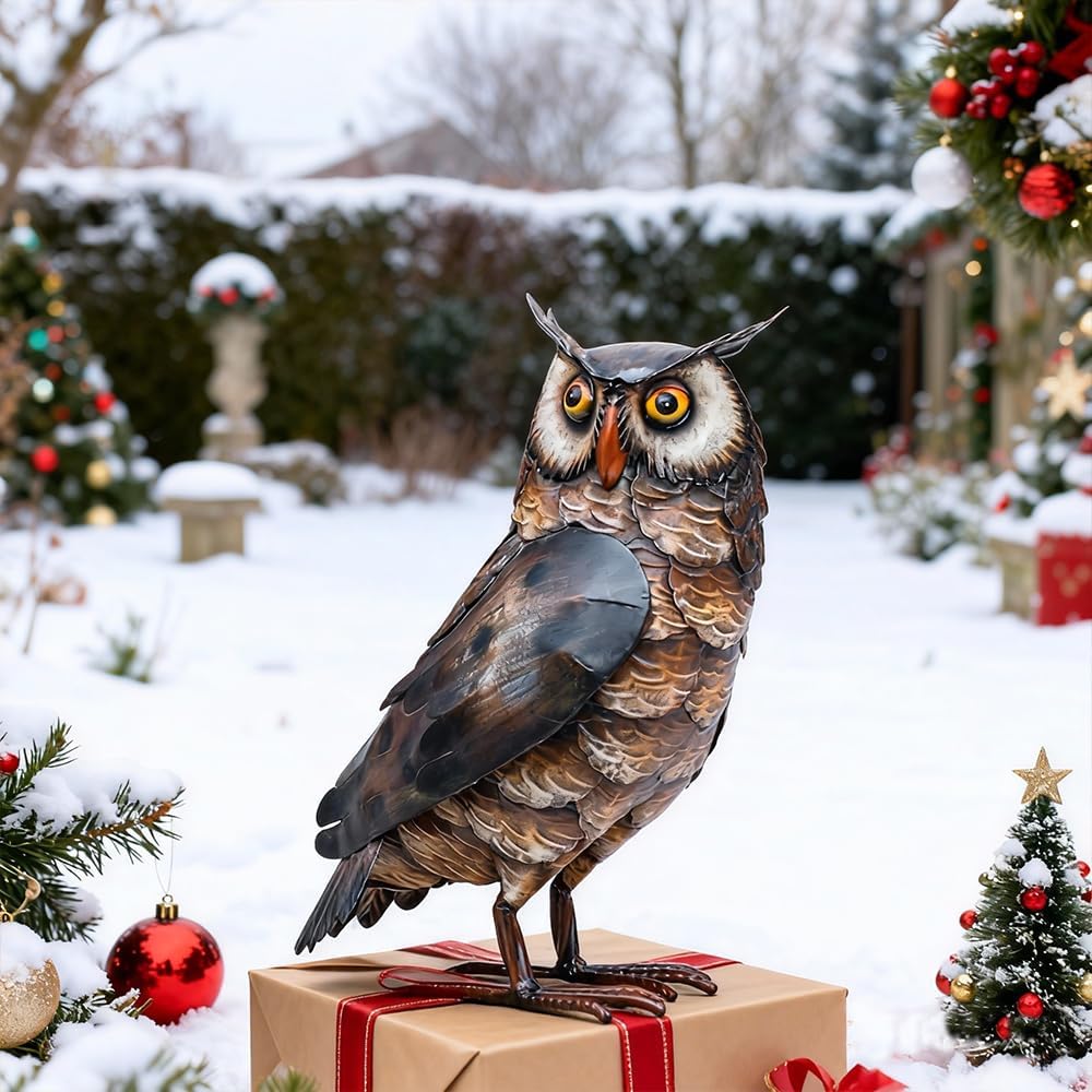 Metal Owl Garden Statue