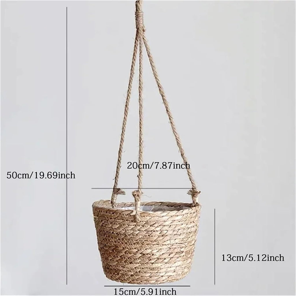 Woven Jute Rope Hanging Planter Basket