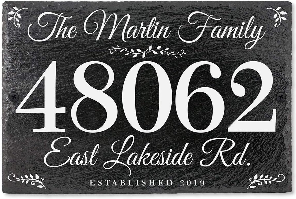 Custom Outdoor Slate Address Plaque