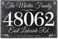 Custom Outdoor Slate Address Plaque
