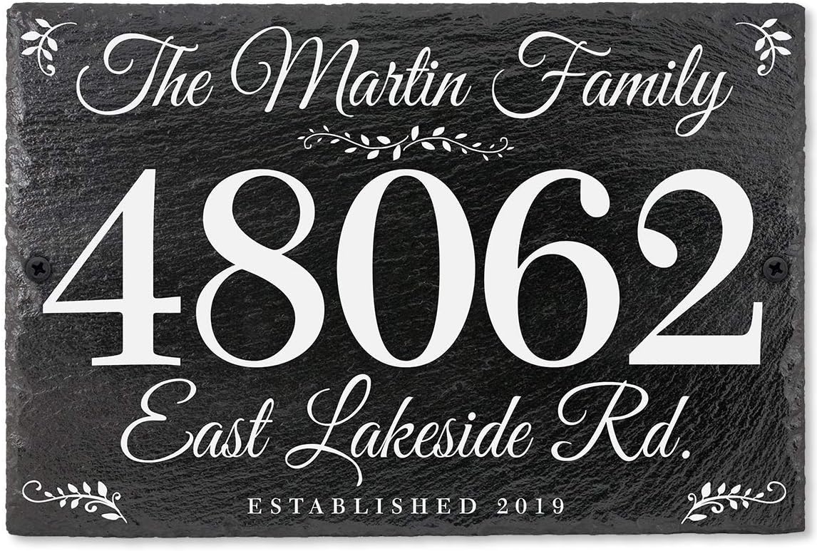Custom Outdoor Slate Address Plaque