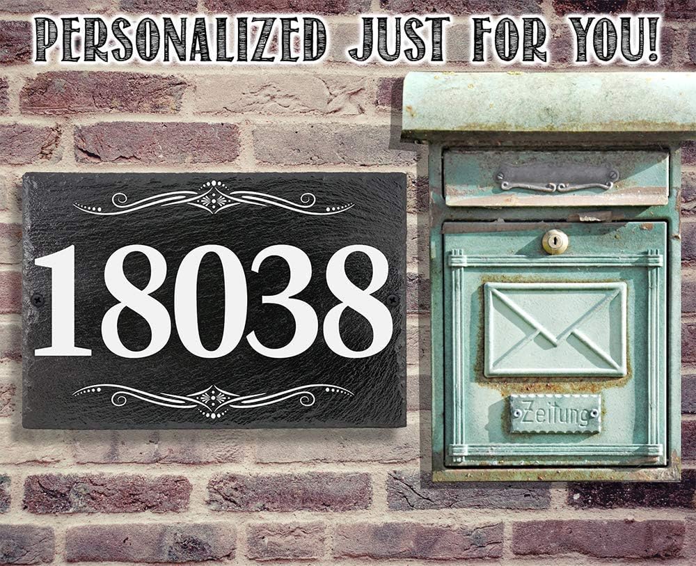 Custom Outdoor Slate Address Sign