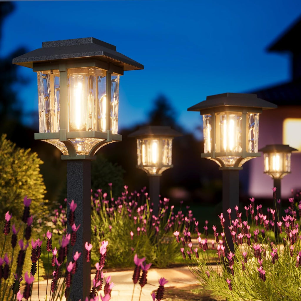 Bronze Wood Stainless Steel Solar Pathway Lights