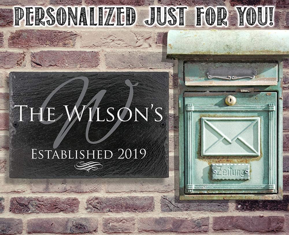 Custom Family Name Slate Plaque
