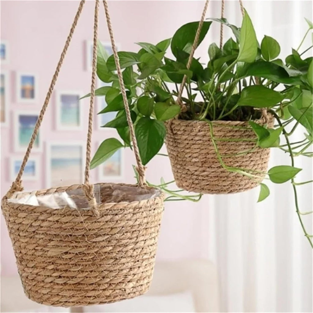 Woven Jute Rope Hanging Planter Basket