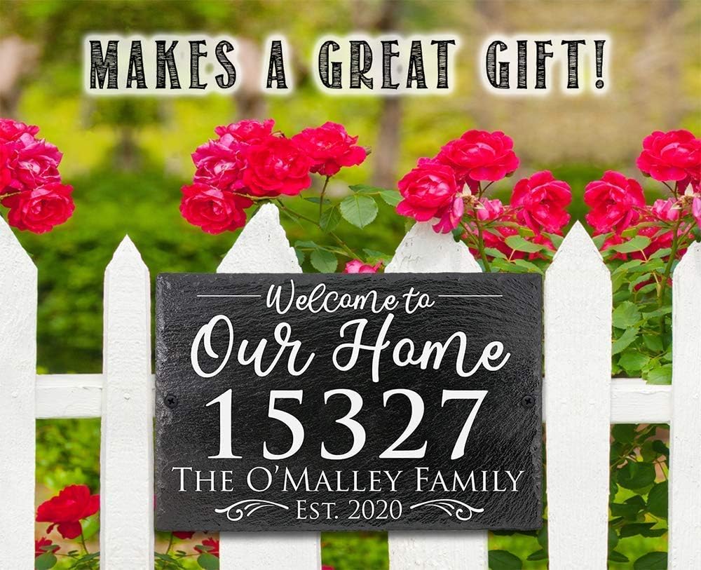 Custom Outdoor Slate Address Plaque