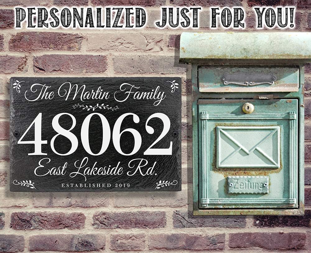 Custom Outdoor Slate Address Plaque
