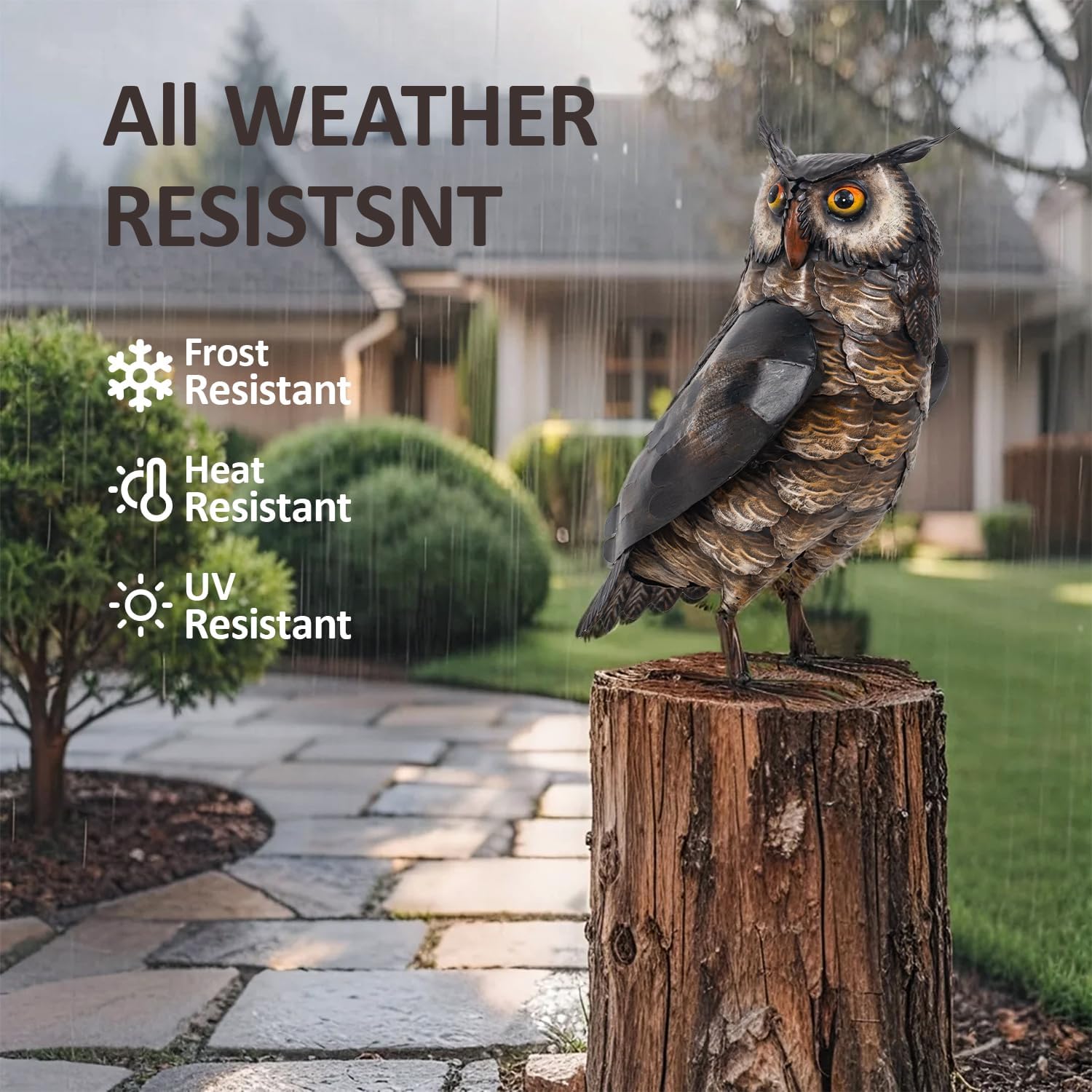 Metal Owl Garden Statue