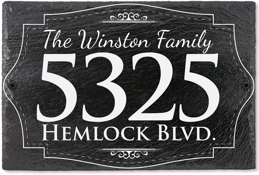 Custom Outdoor Slate Home Plaque
