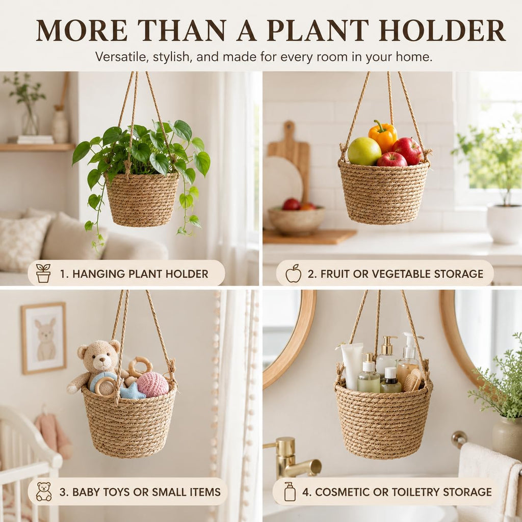 4pc Black Drainage Hanging Plant