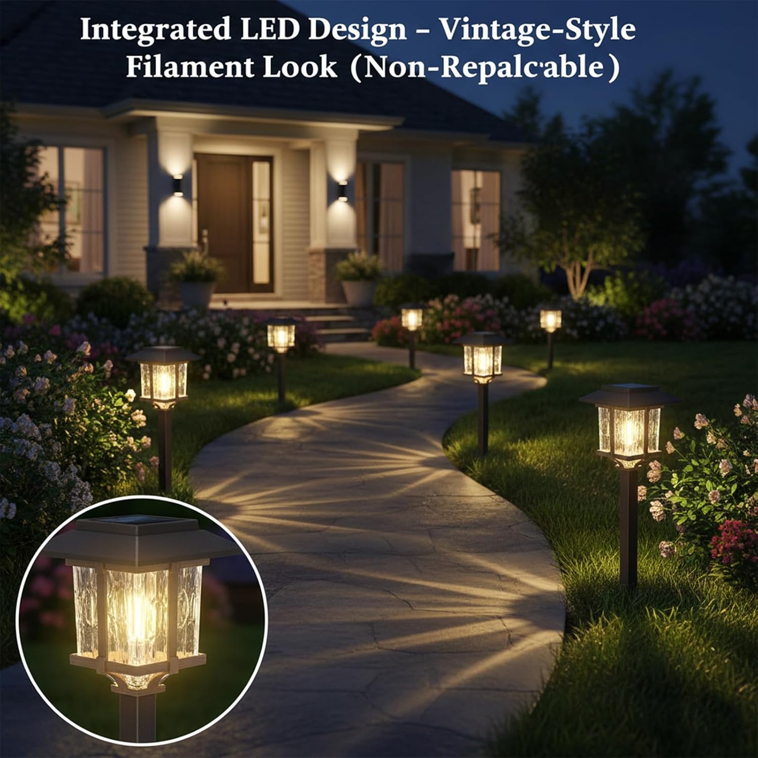 Bronze Wood Stainless Steel Solar Pathway Lights