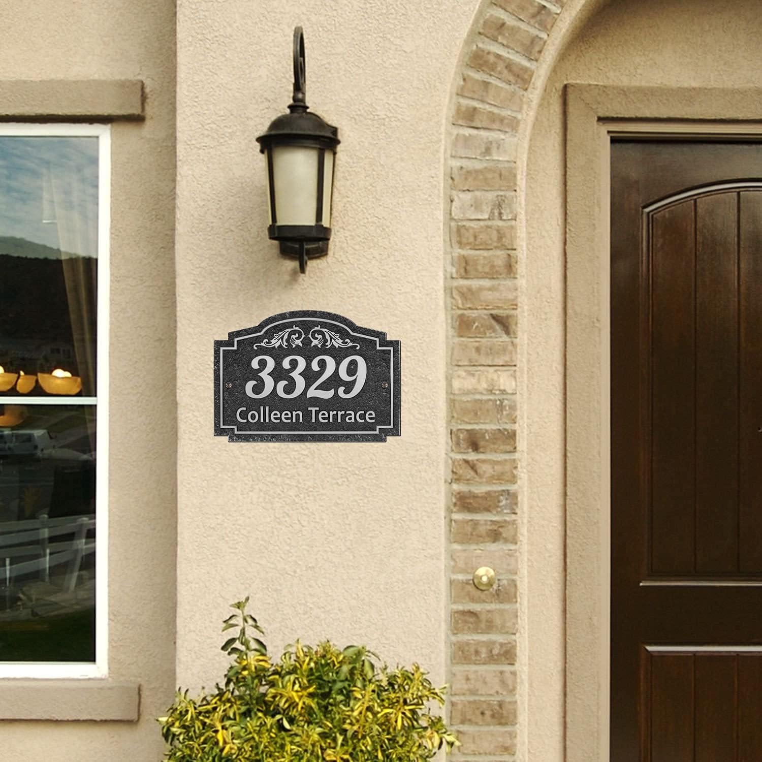 Custom Silver Carved Address Plaque