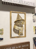 Vintage Gold Penguin Resin Wall Sculpture