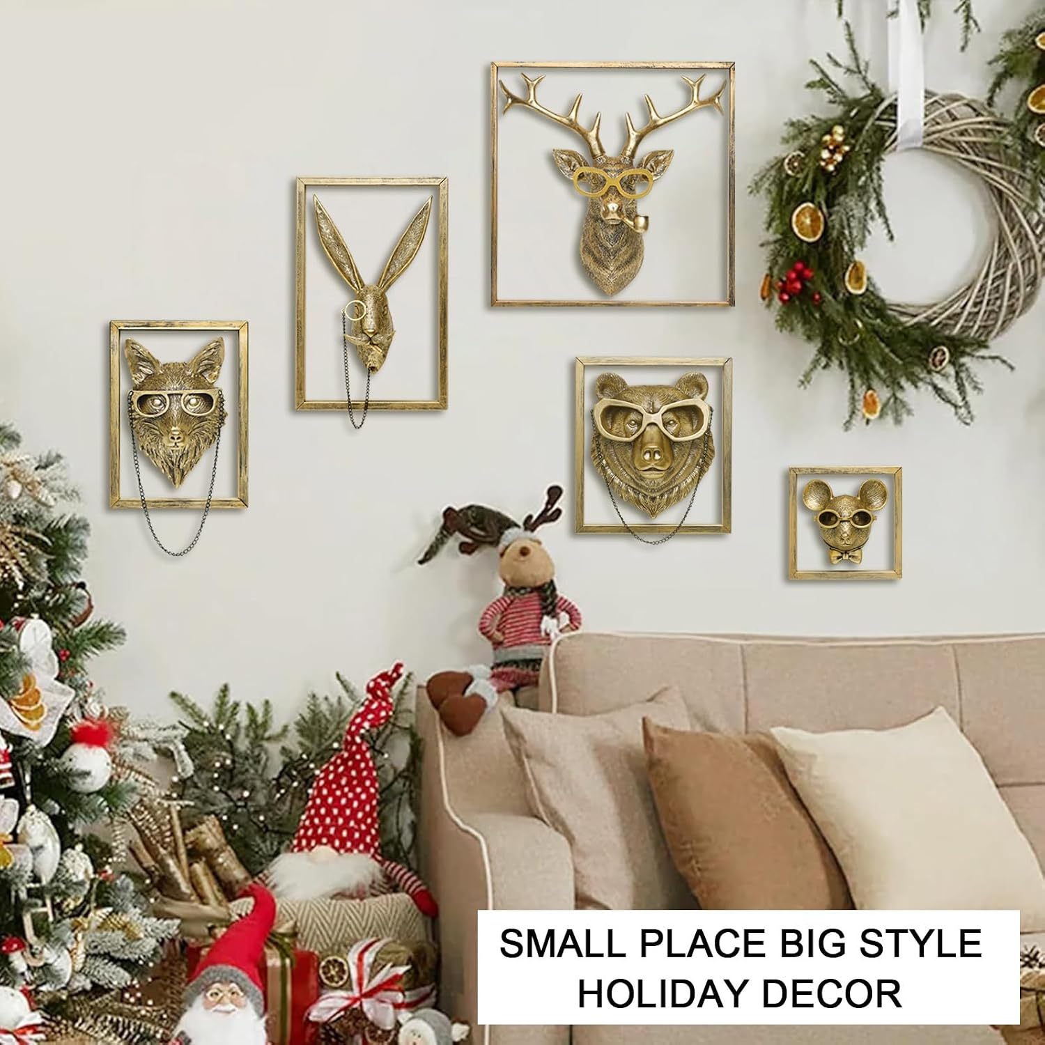 Gold Resin Animal Wall Sculpture
