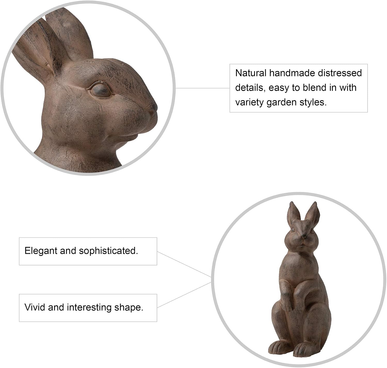 Bronze Rabbit Garden Statue