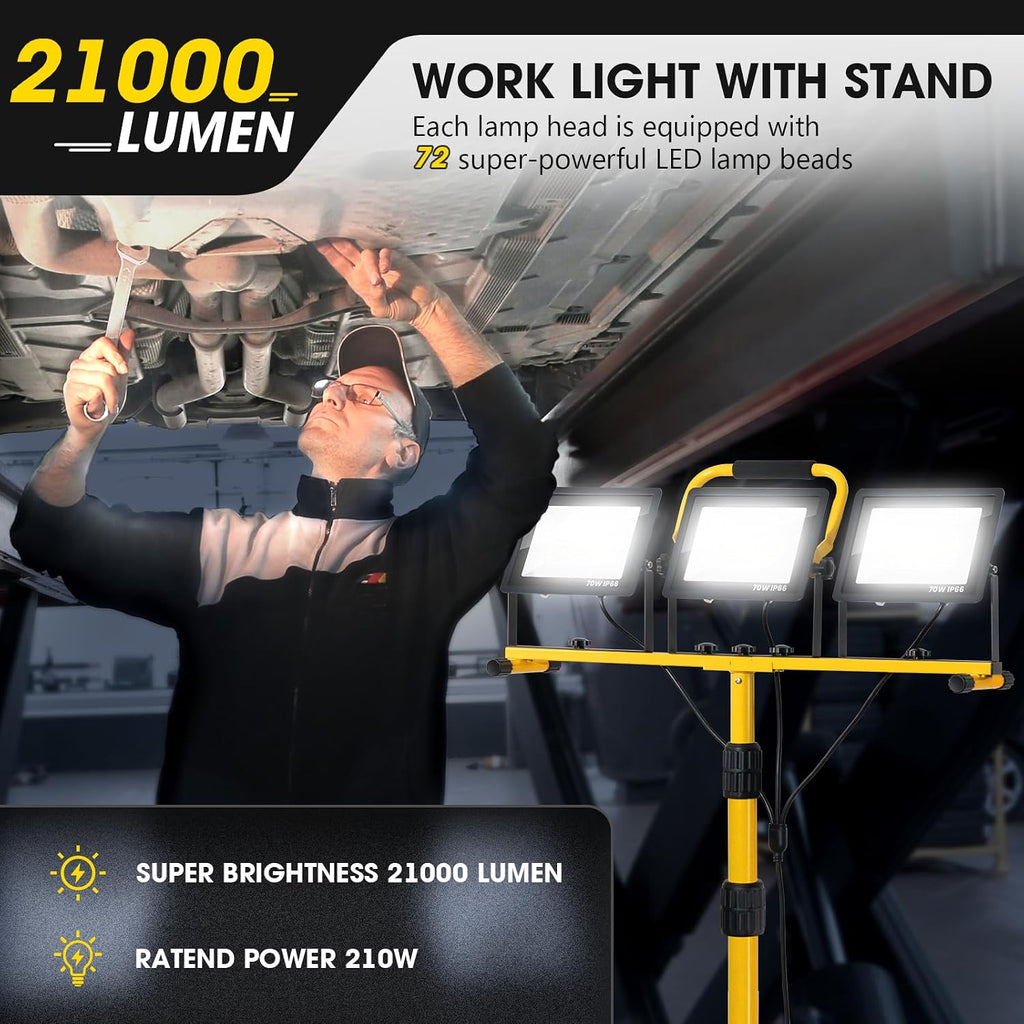3-Head Tripod LED Work Lights