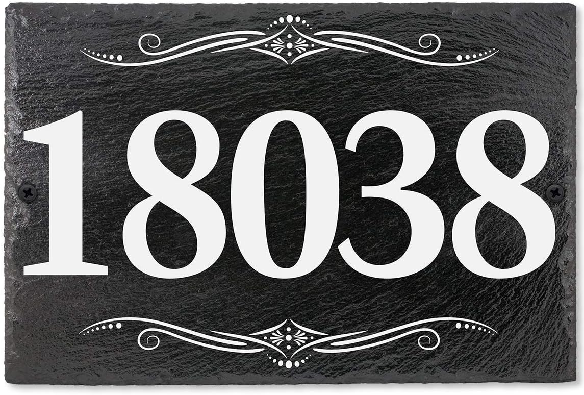 Custom Outdoor Slate Address Sign