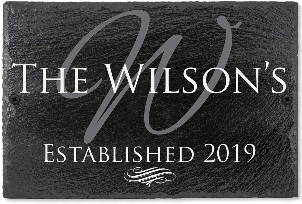 Custom Family Name Slate Plaque