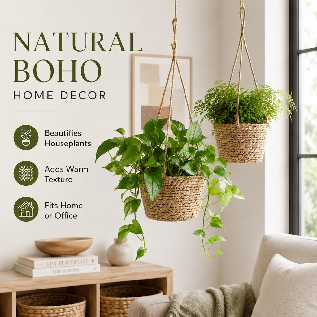 4pc Black Drainage Hanging Plant