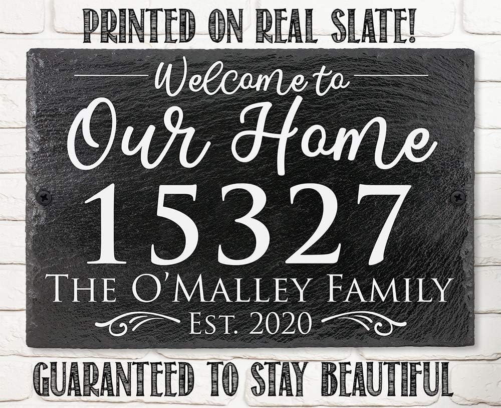Custom Outdoor Slate Address Plaque