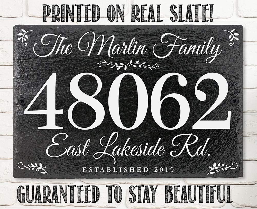 Custom Outdoor Slate Address Plaque