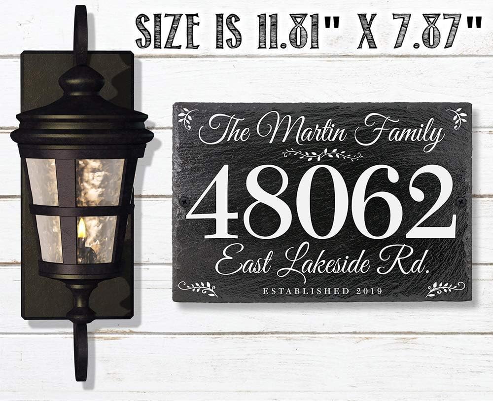 Custom Outdoor Slate Address Plaque