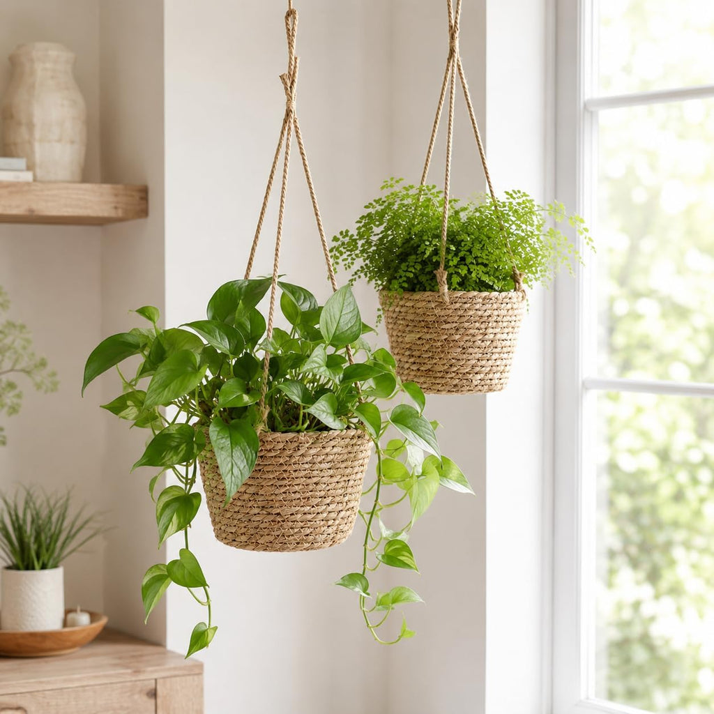 4pc Black Drainage Hanging Plant