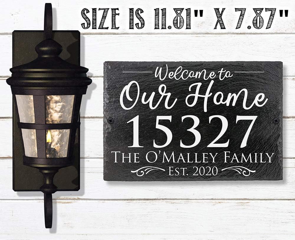 Custom Outdoor Slate Address Plaque
