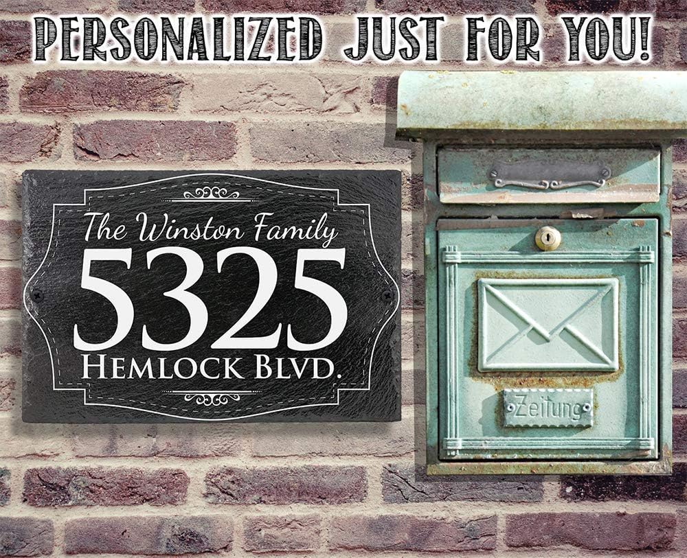Custom Outdoor Slate Home Plaque