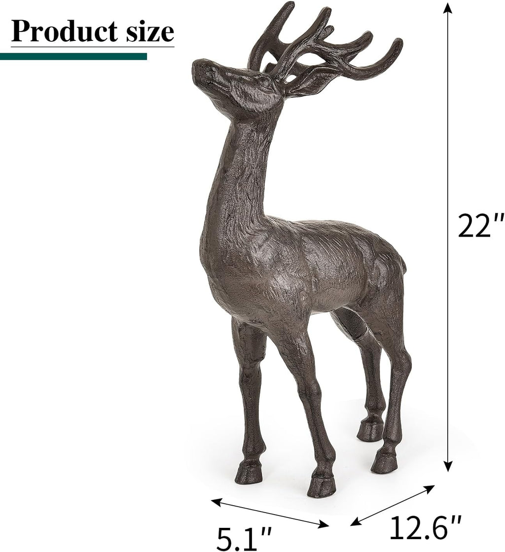 Cast Iron Deer Garden Statue