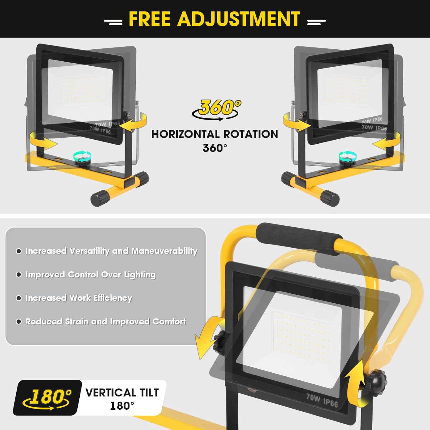 3-Head Tripod LED Work Lights