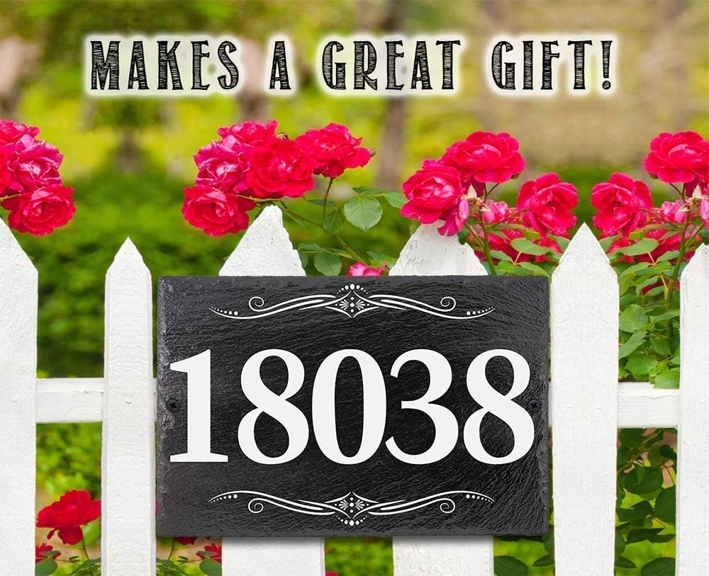 Custom Outdoor Slate Address Sign
