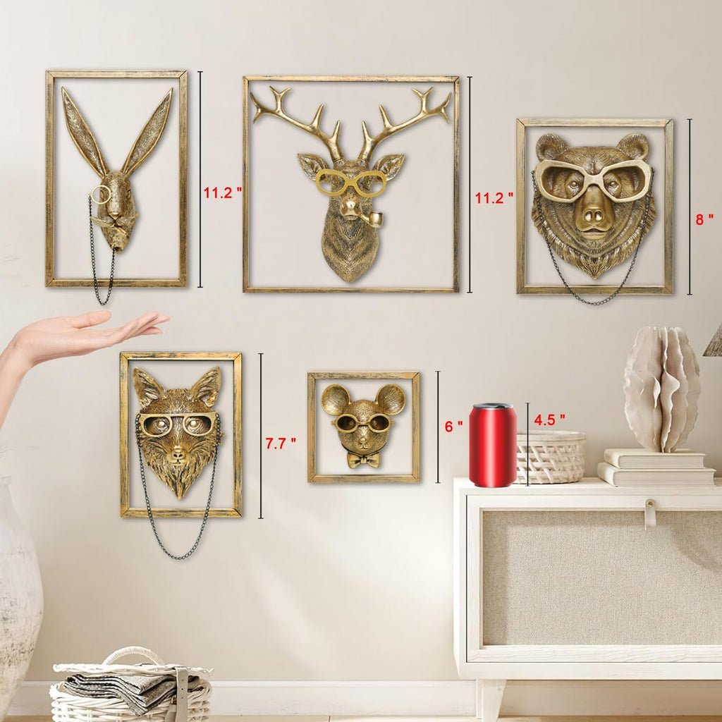 Gold Resin Animal Wall Sculpture