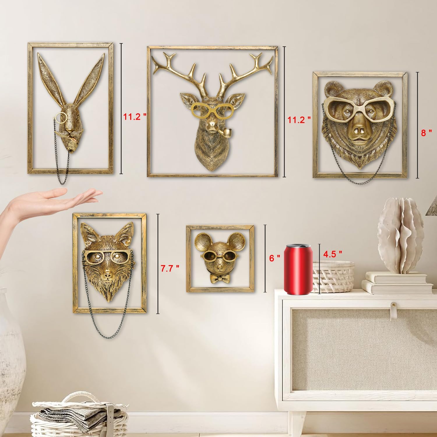 Gold Resin Animal Wall Sculpture