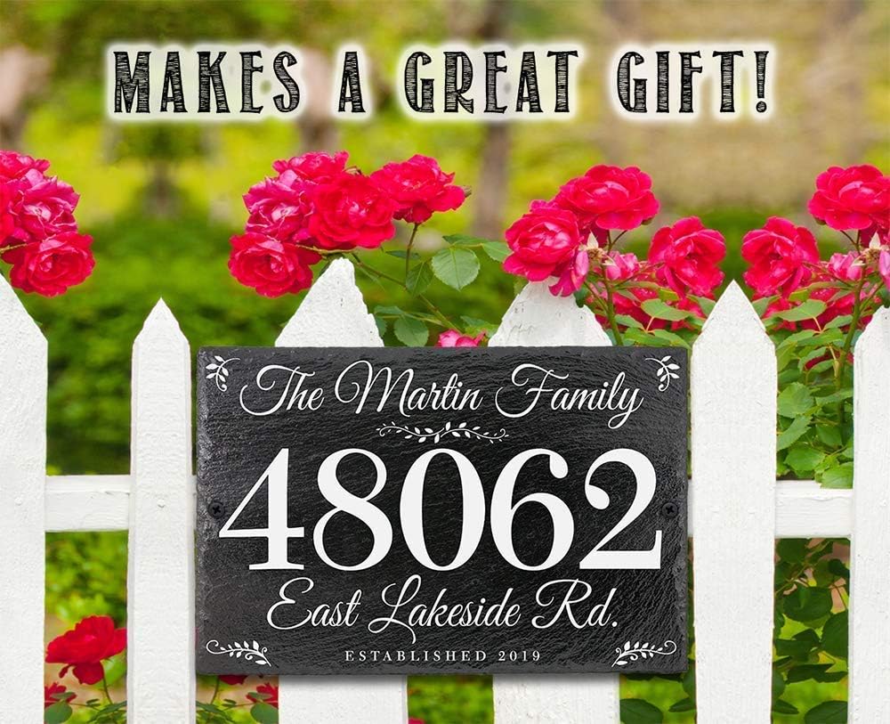 Custom Outdoor Slate Address Plaque