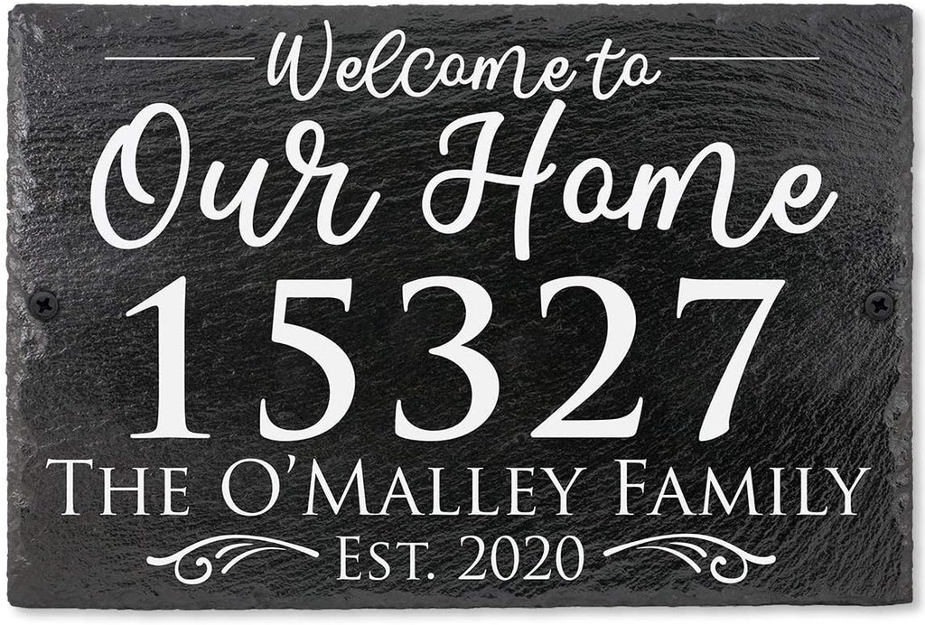 Custom Outdoor Slate Address Plaque