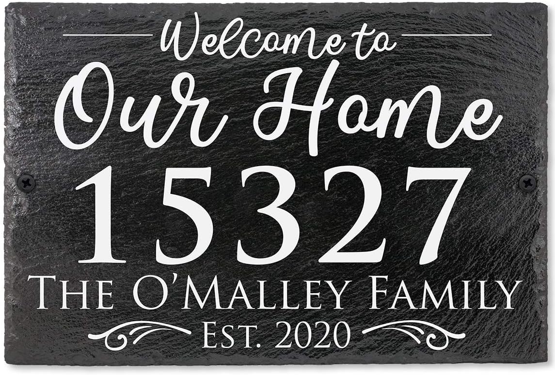 Custom Outdoor Slate Address Plaque