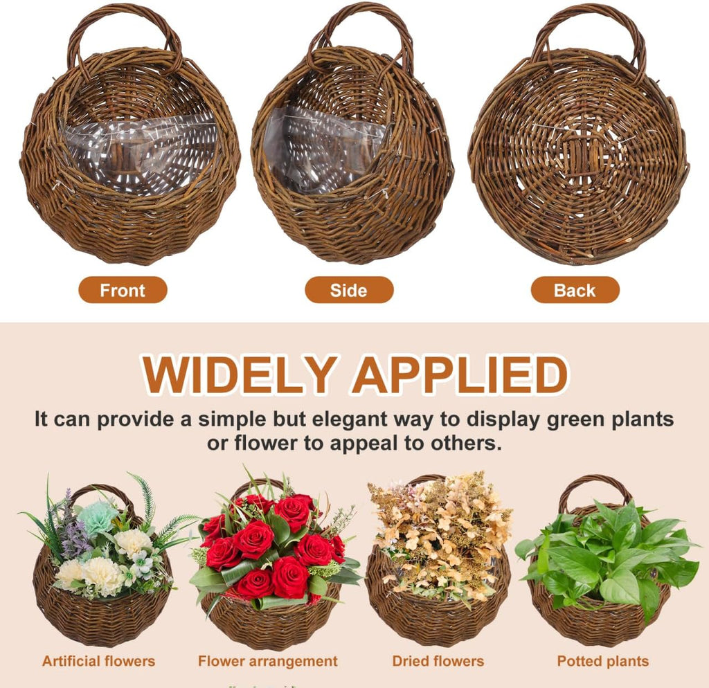 2pc Rattan Wall Hanging Baskets