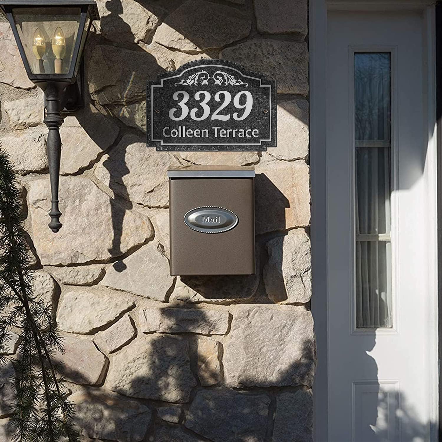 Custom Silver Carved Address Plaque