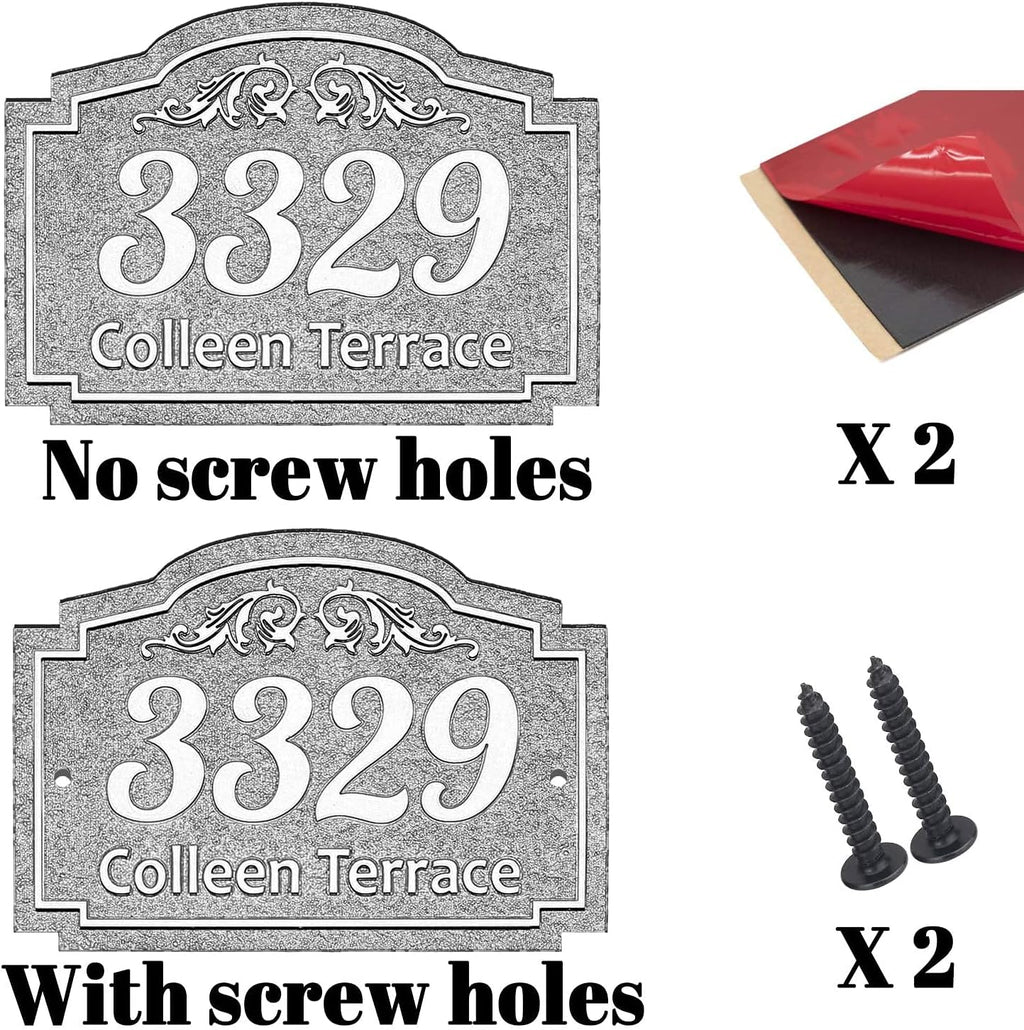 Custom Silver Carved Address Plaque