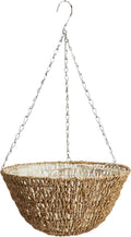 14" Brown Woven Rope Hanging Basket