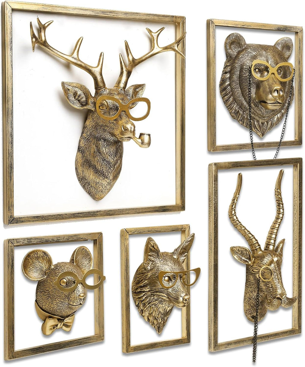 Vintage Gold Penguin Resin Wall Sculpture
