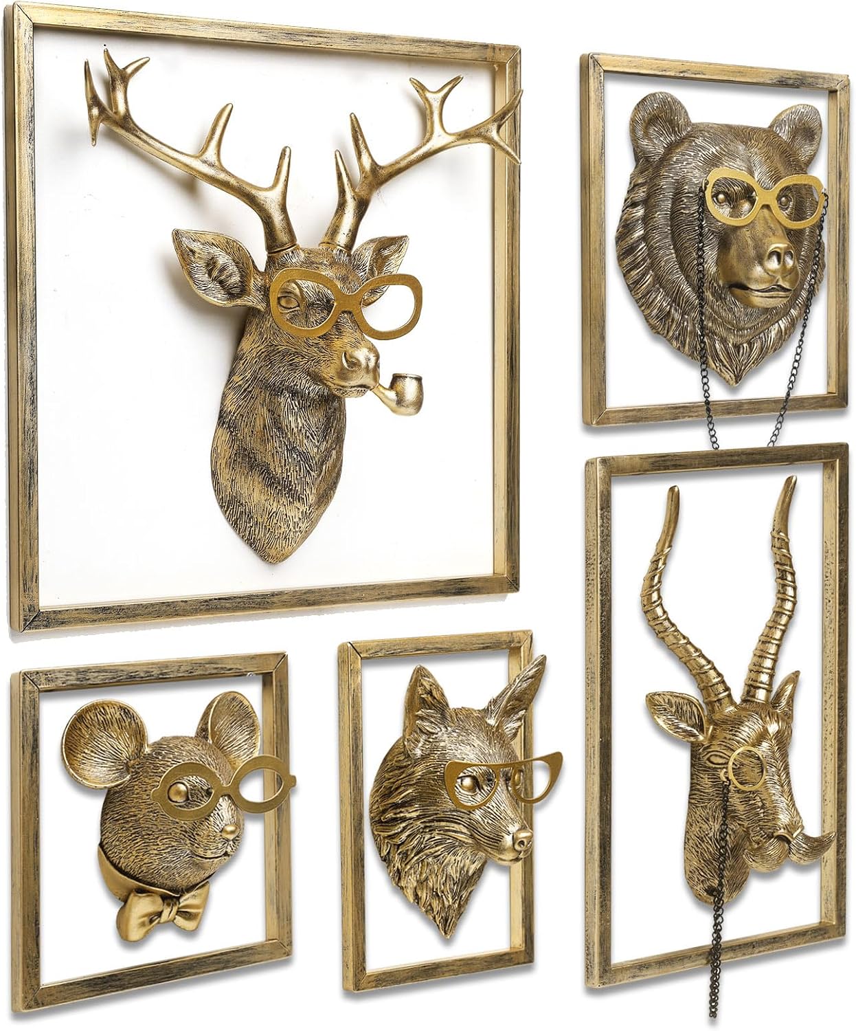 Vintage Gold Penguin Resin Wall Sculpture