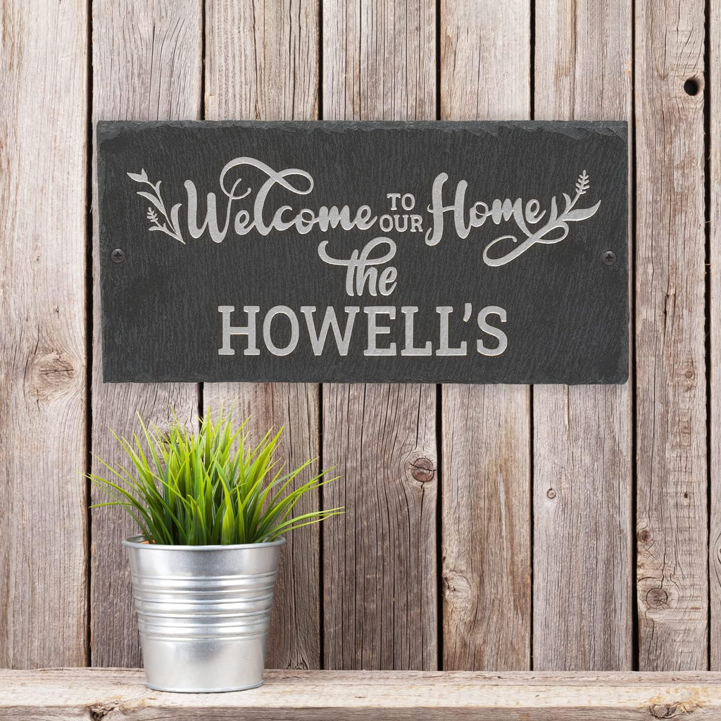 Custom Home Slate Welcome Sign