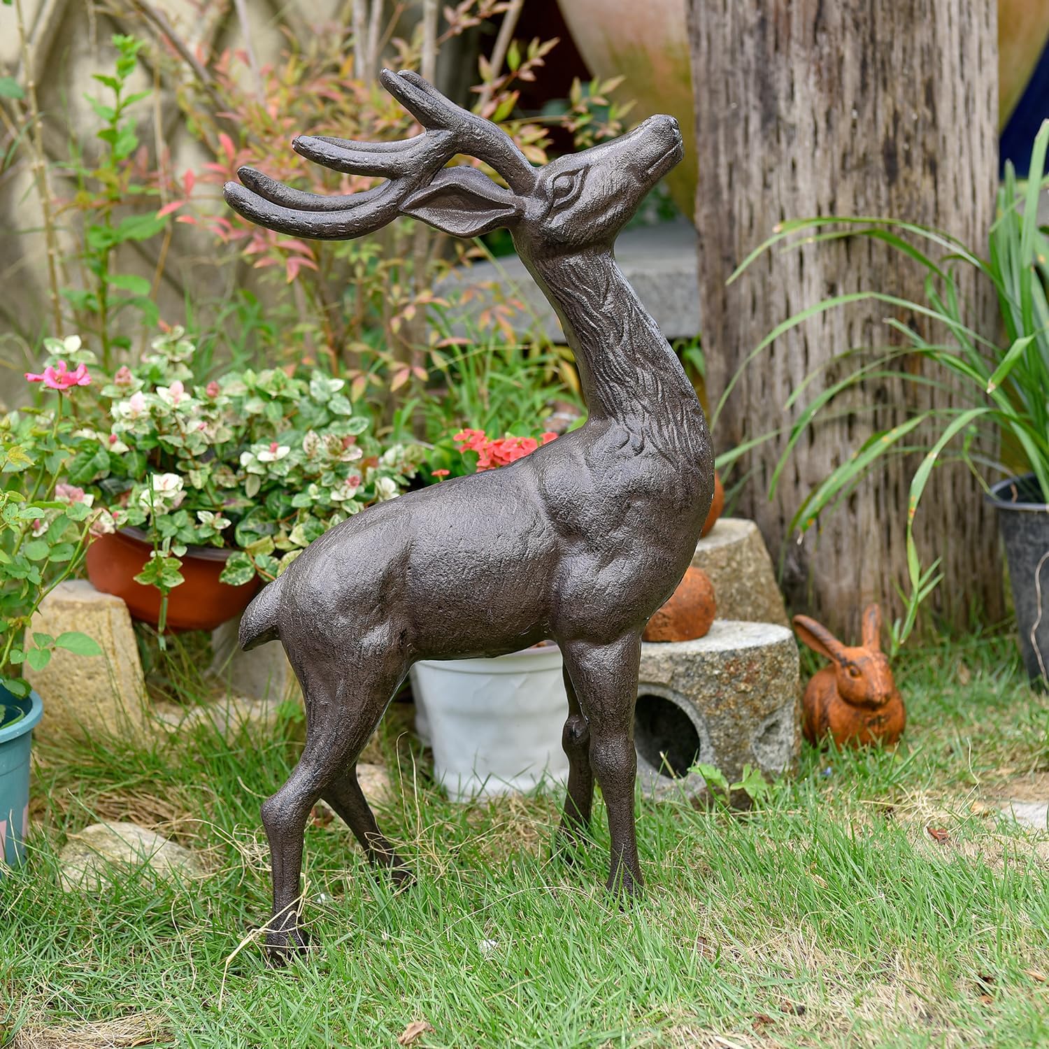Cast Iron Deer Garden Statue