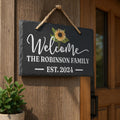 Custom Rustic Slate Welcome Plaque