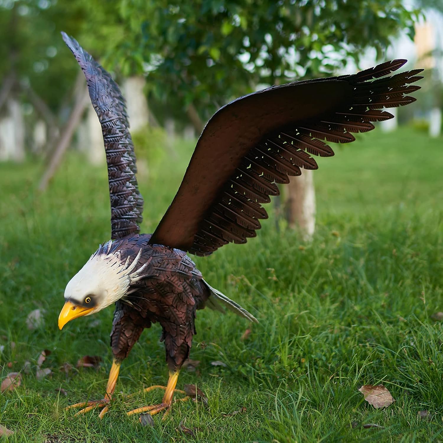 Metal Eagle Garden Statue
