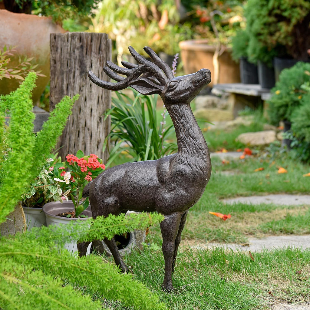 Cast Iron Deer Garden Statue