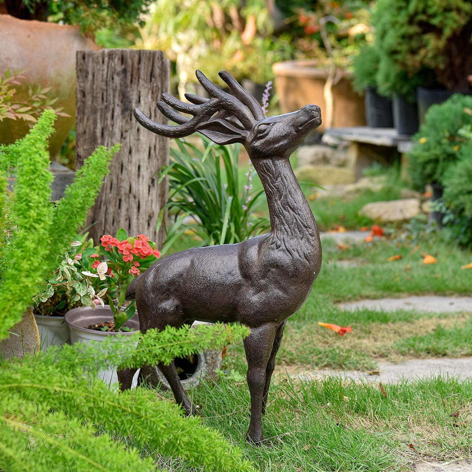 Cast Iron Deer Garden Statue